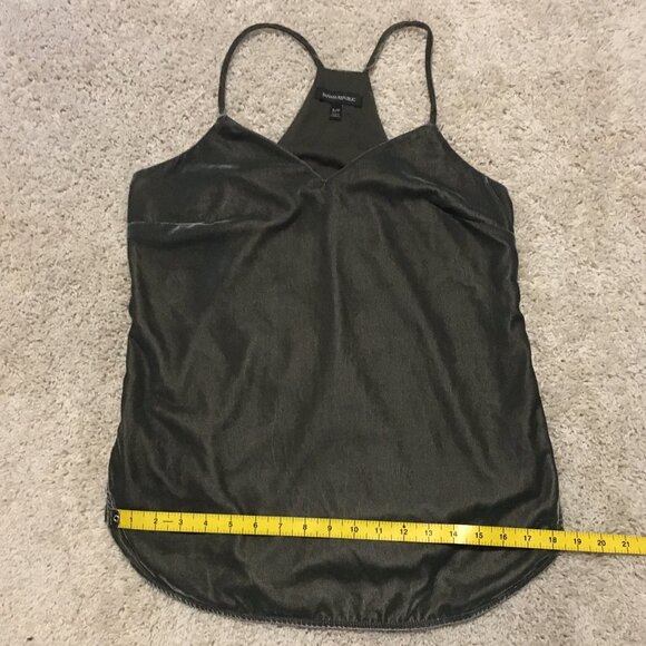 Velvety Banana Republic Dark Olive String Strap V-Neck Cami - Picture 15 of 16